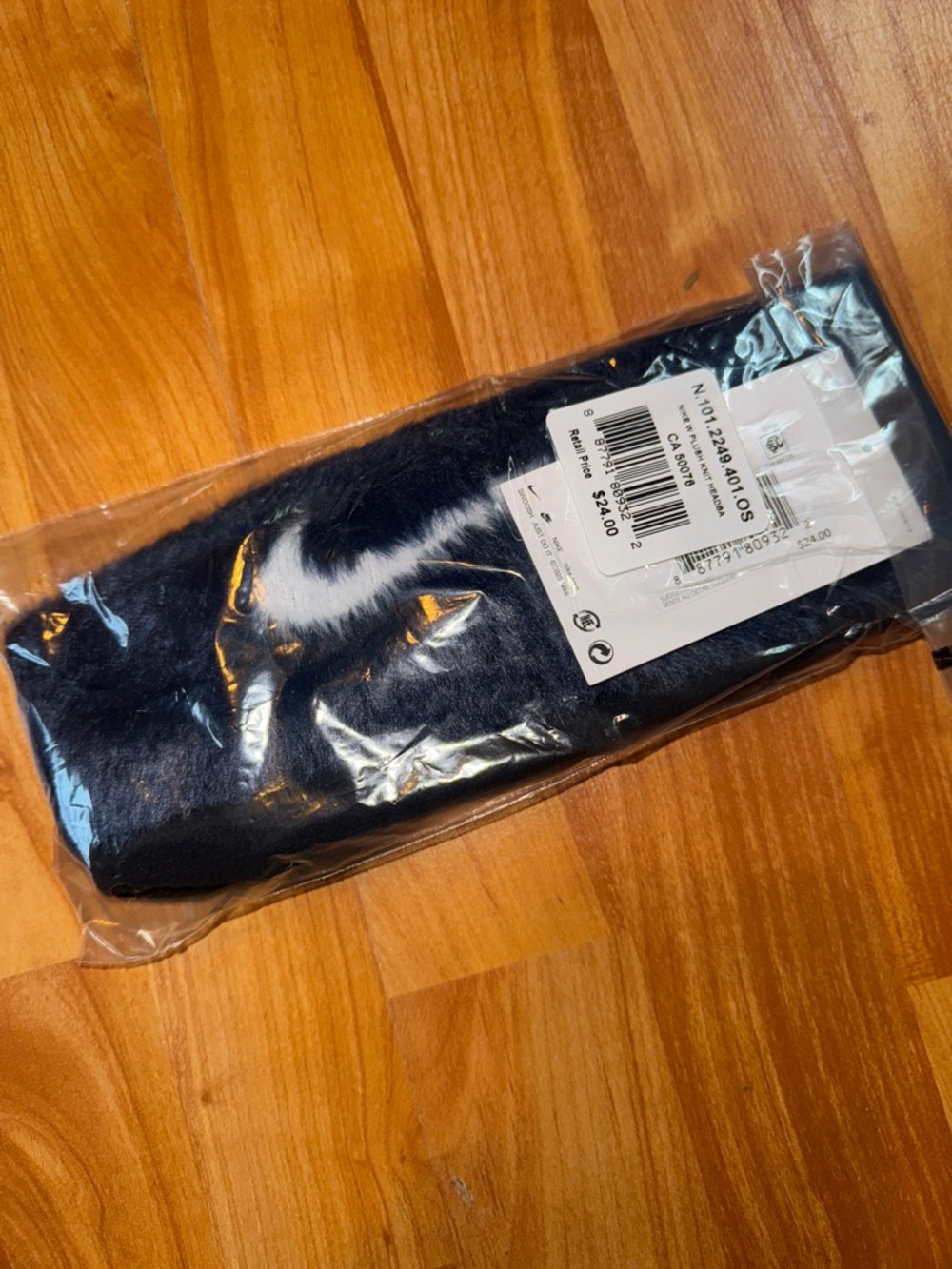 Women's Nike Plush Knit‎ Headband navy logo soft NEW